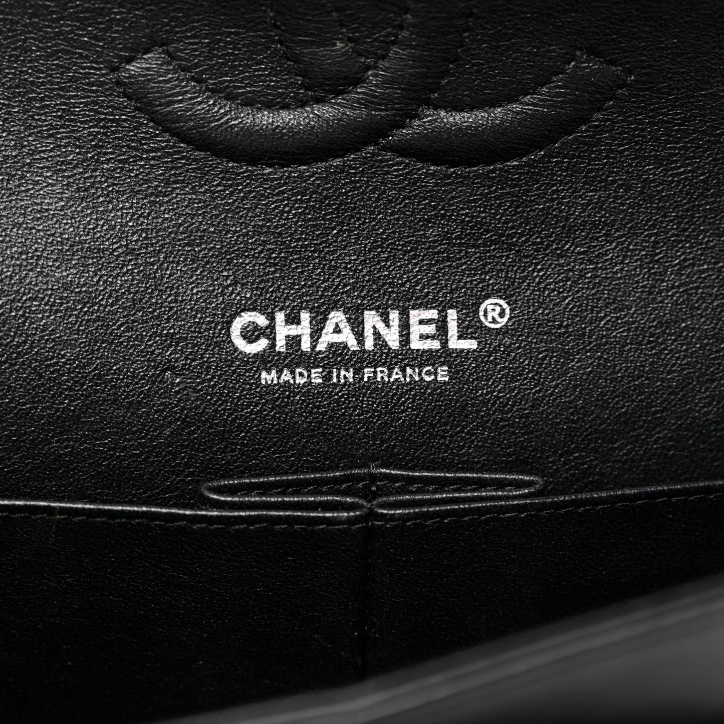Lambskin Quilted Medium Double Flap Black