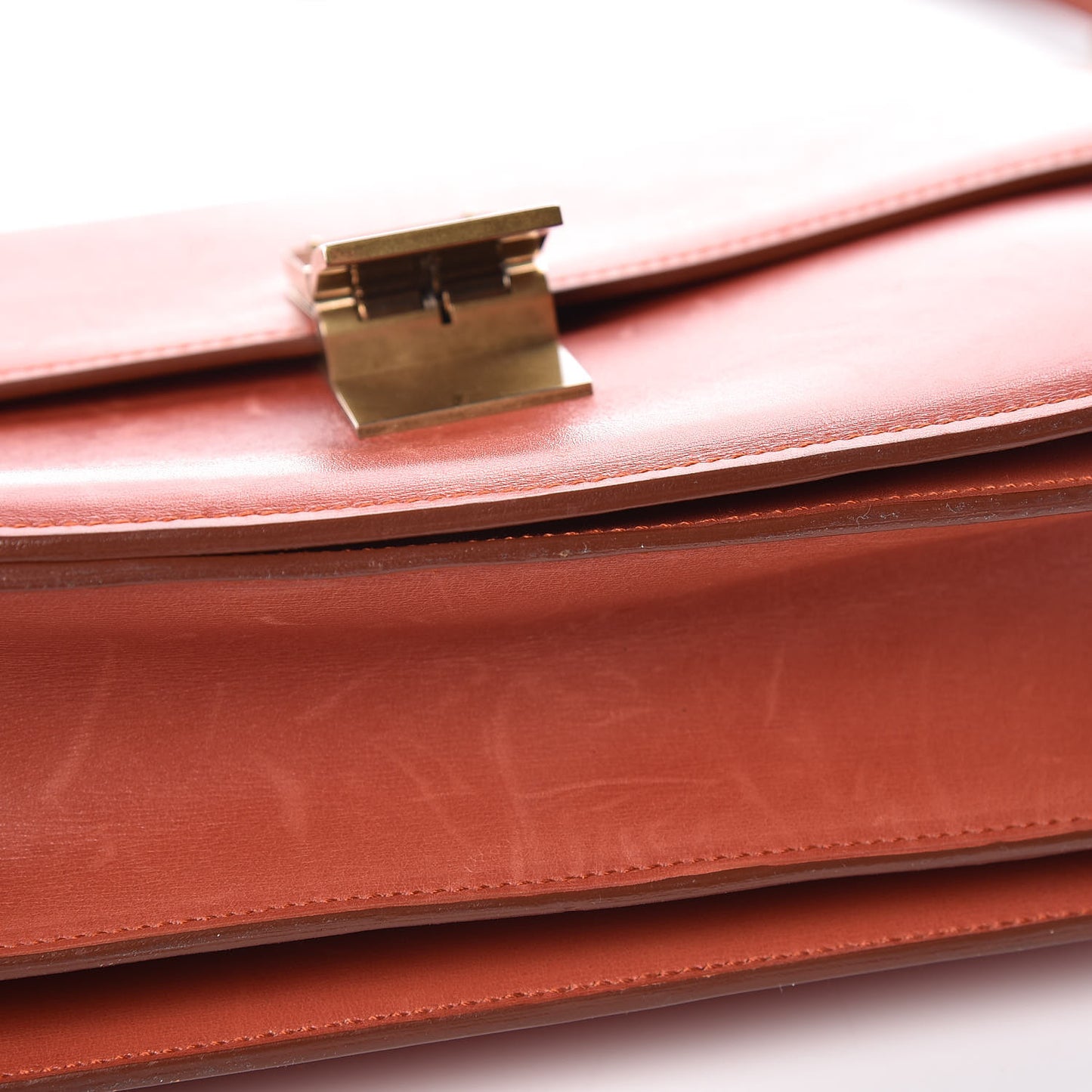Natural Calfskin Medium Classic Box Flap Bag Brick
