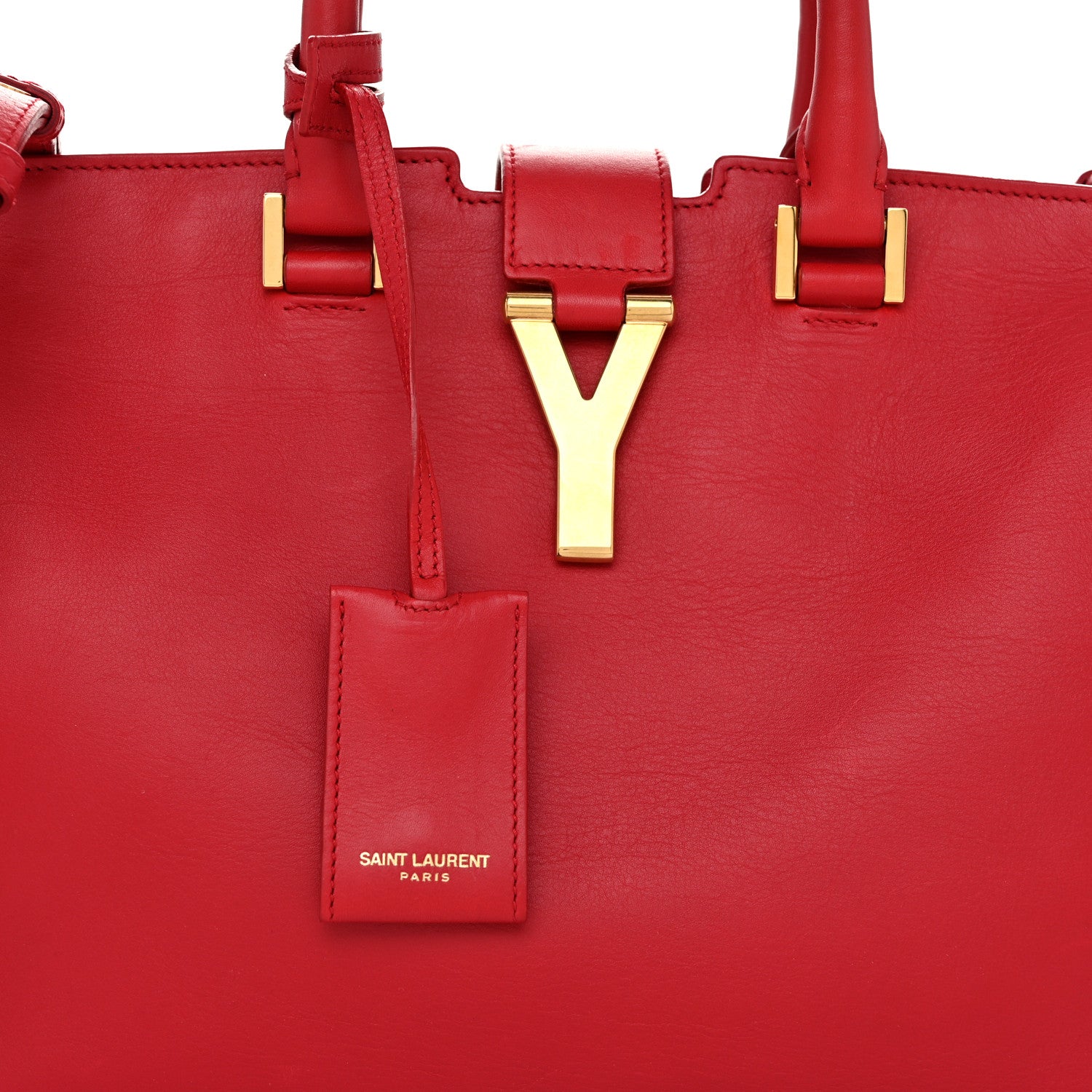 Saint Laurent Calfskin Small Classic Y Cabas Red 8 of 10
