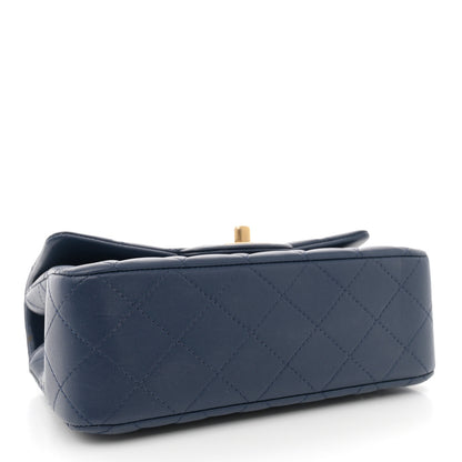 Chanel Lambskin Quilted Mini Metal Top Handle Rectangular Flap Blue 4 of 12