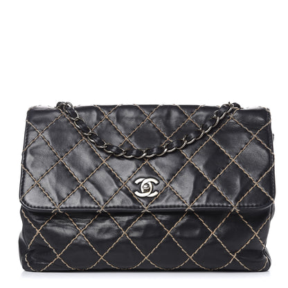 Chanel Calfskin Wild Stitch Jumbo Flap Black 1 of 19