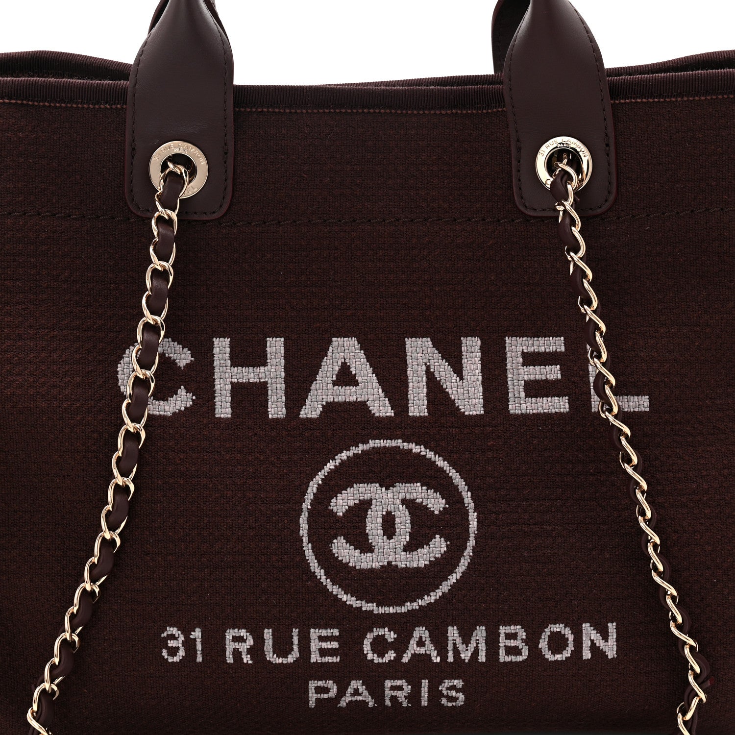 Chanel Mixed Fibers Calfskin Small Deauville Tote Burgundy 17 of 21