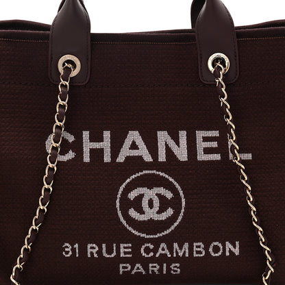 Chanel Mixed Fibers Calfskin Small Deauville Tote Burgundy 17 of 21