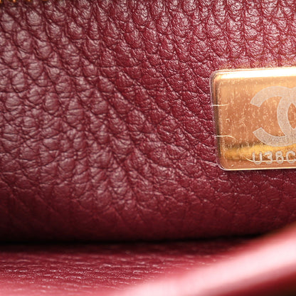 Chanel Grained Calfskin Stitched Urban Essentials Small Shopping Bag Burgundy 7 of 10