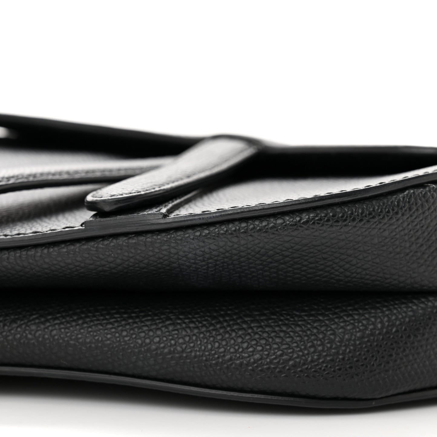 Grained Calfskin Mini Saddle Bag Black