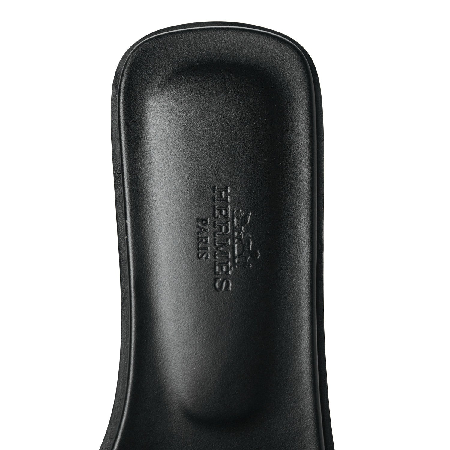 Hermes Box Calfskin Oran Sandals 38.5 Black 5 of 8