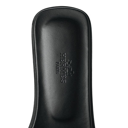 Hermes Box Calfskin Oran Sandals 38.5 Black 5 of 8