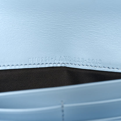 Fendi Vitello King Tamponato Logo Embossed Continental Wallet Azzurro Baby 7 of 7