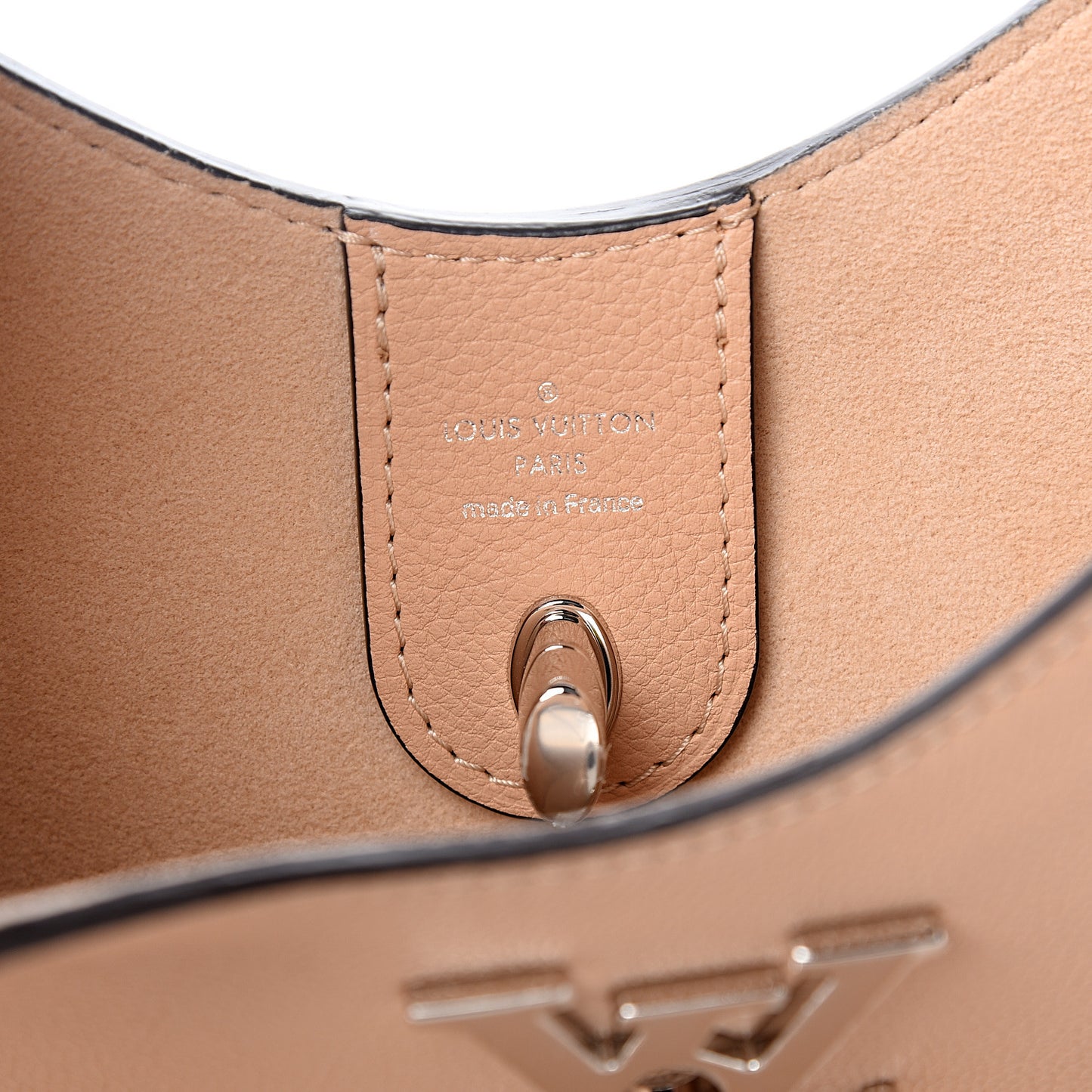 Calfskin Lockme Hobo Beige