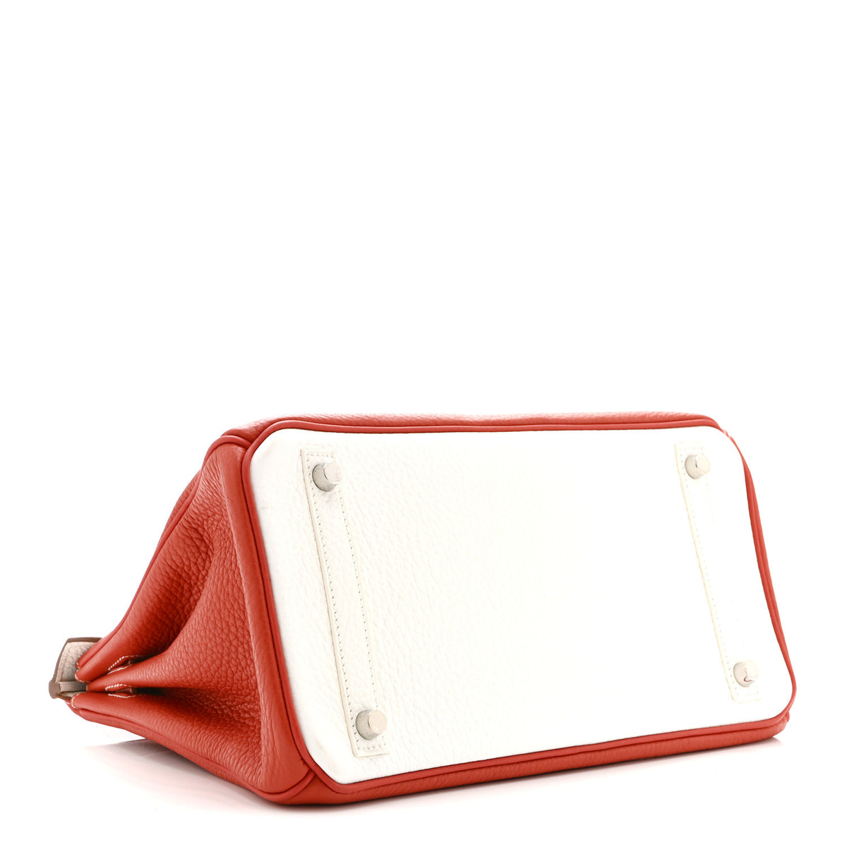 Hermes Taurillon Clemence Eclat Birkin 30 Sanguine White 4 of 10