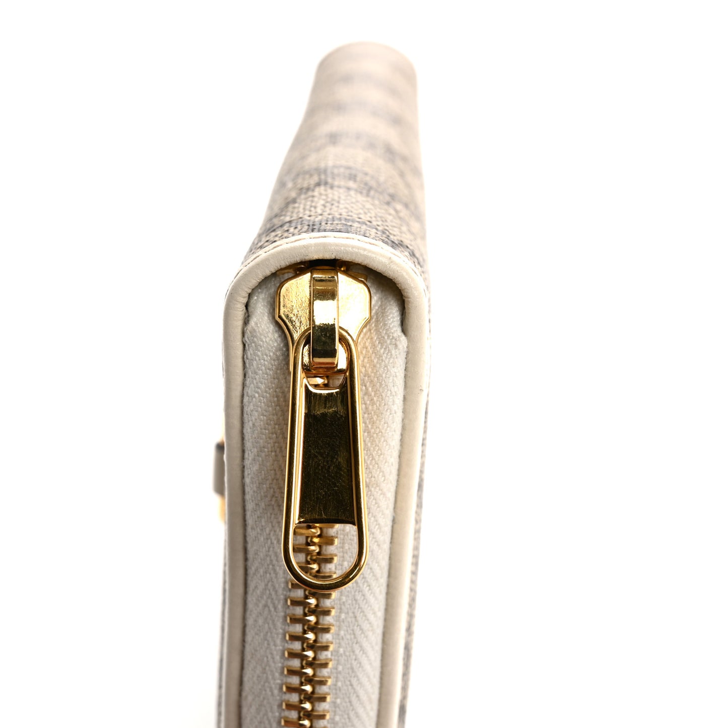 GG Supreme Monogram Azalea Calfskin Horsebit 1955 Zip Around Wallet Beige Ebony Mystic White