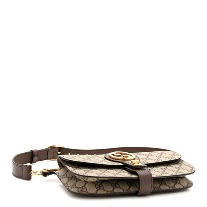 Gucci GG Supreme Monogram Textured Dollar Calfskin Blondie Belt Bag Beige Ebony New Acero 4 of 9