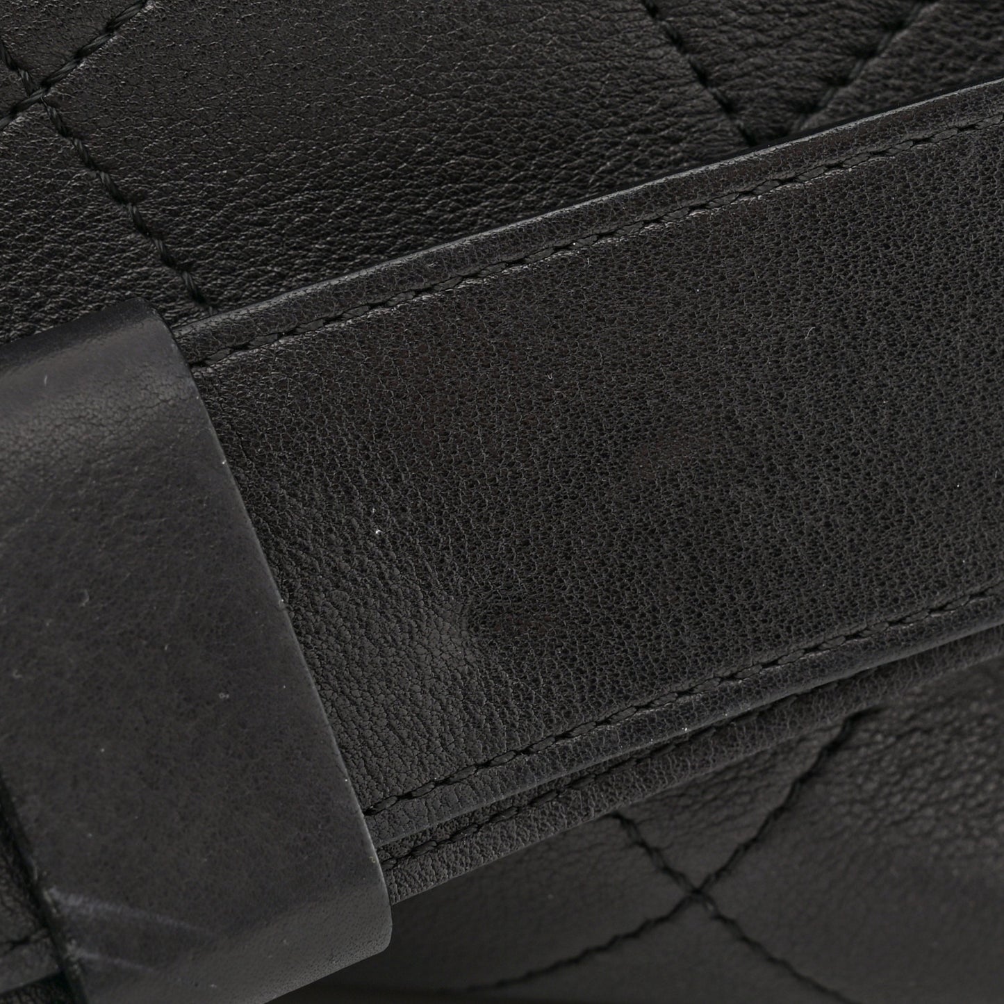 Calfskin Quilted Small On My Shoulder Drawstring Bag Black