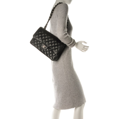 Chanel Caviar Quilted Jumbo Double Flap Black 2 of 8