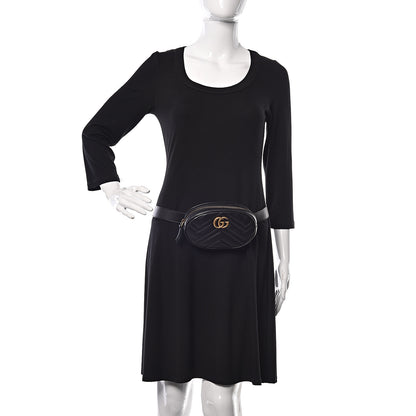 Gucci Calfskin Matelasse GG Marmont Belt Bag 95 38 Black 2 of 13