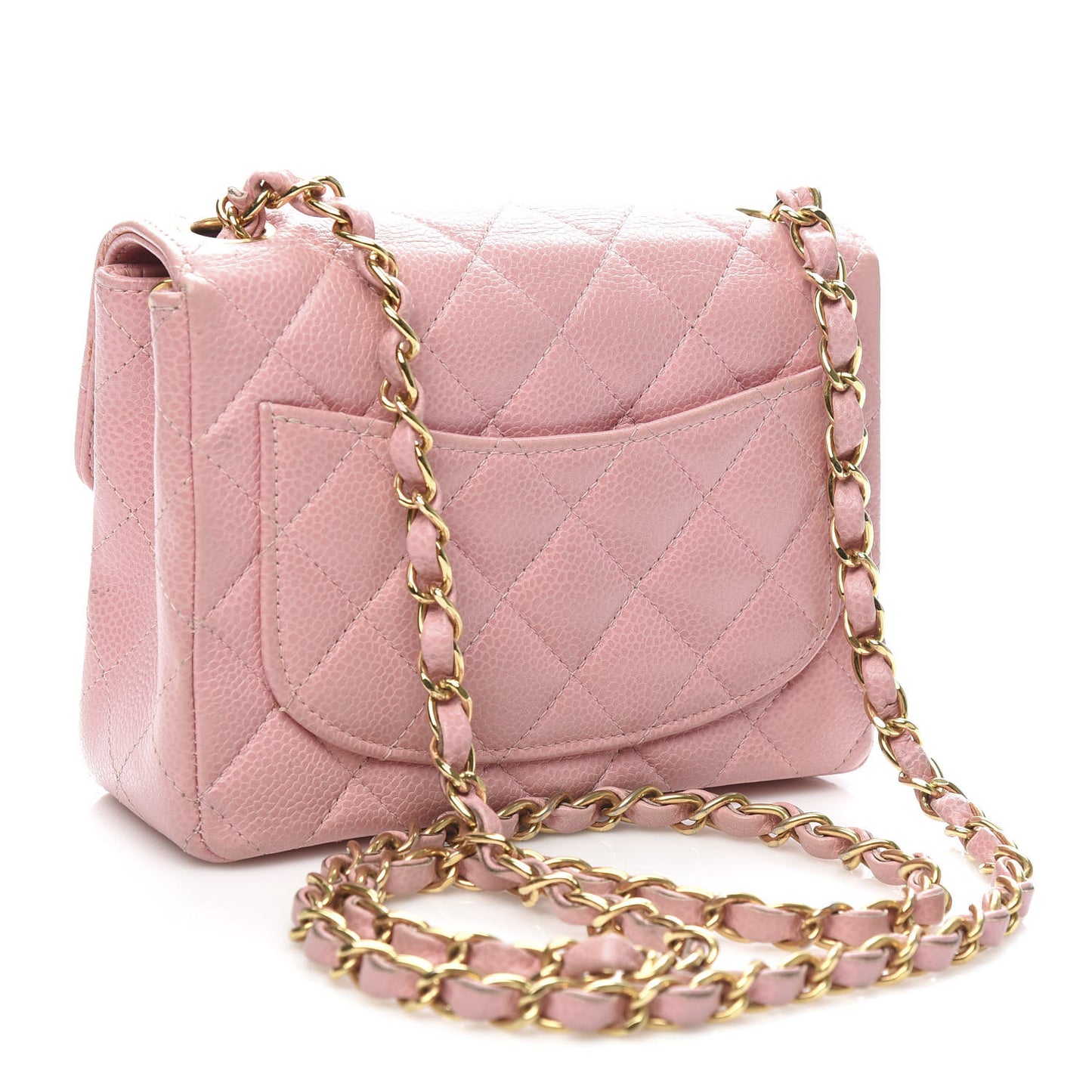 Caviar Quilted Mini Square Flap Pink