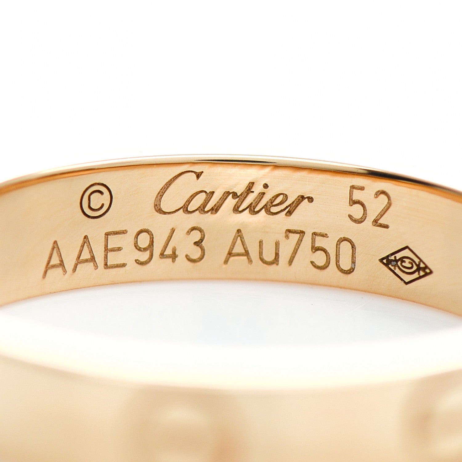 Cartier 18K Yellow Gold 3.5mm LOVE Wedding Band Ring 52 6 4 of 5