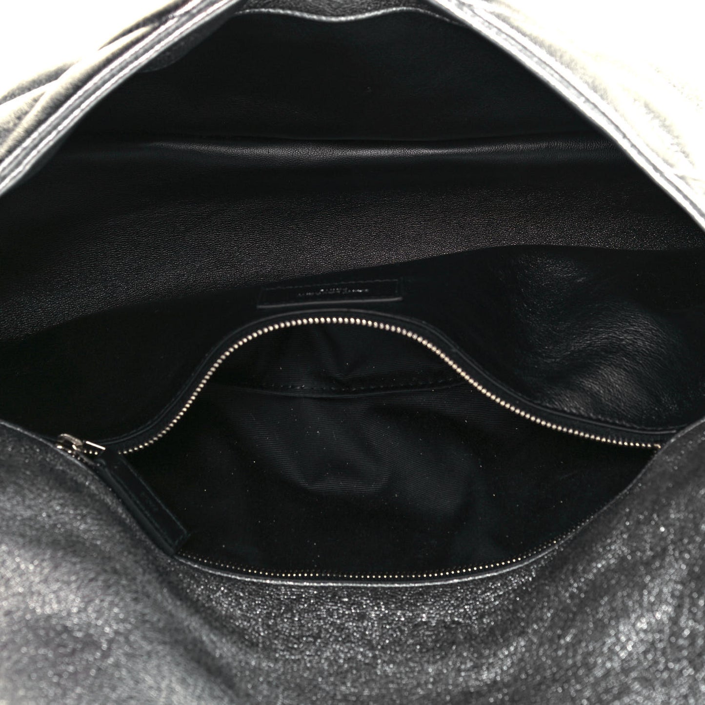 Metallic Lambskin Quilted Sade Puffer Envelope Clutch Argento