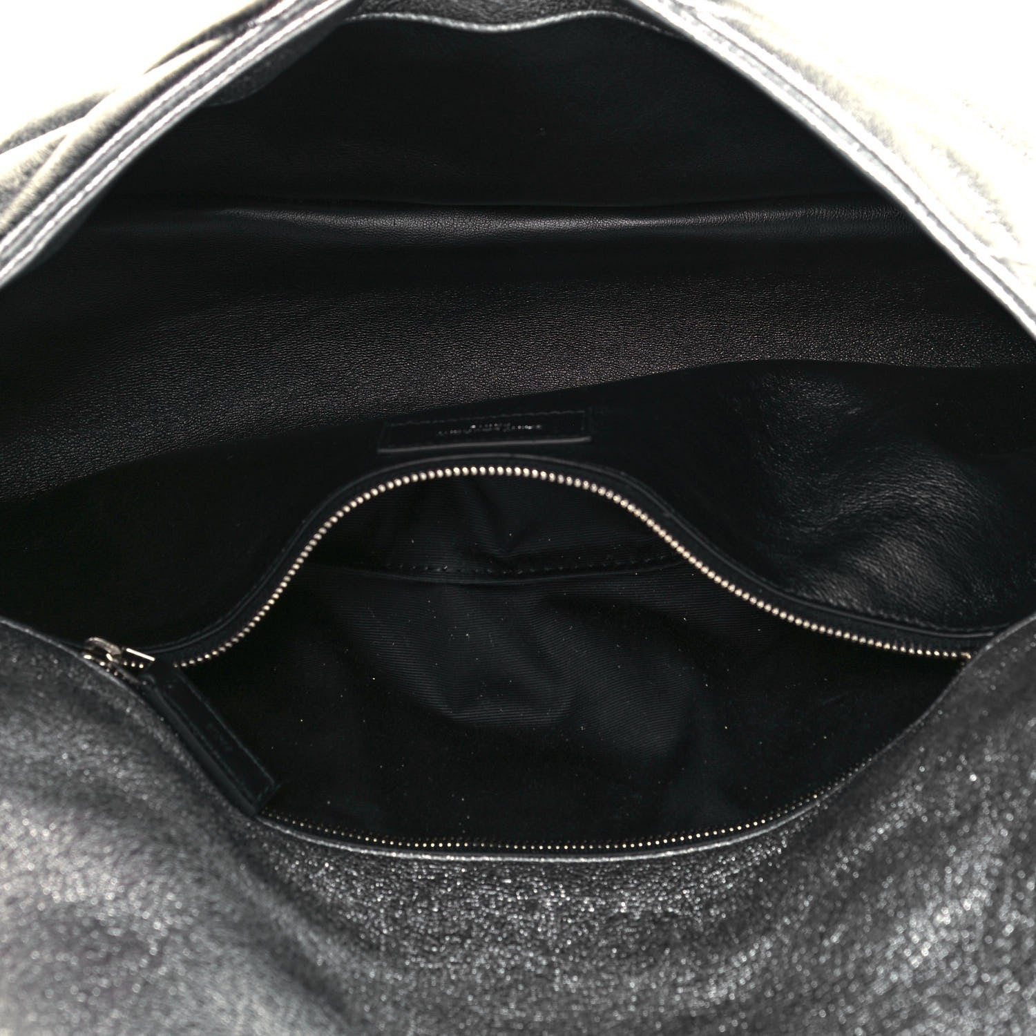 Saint Laurent Metallic Lambskin Quilted Sade Puffer Envelope Clutch Argento 5 of 13