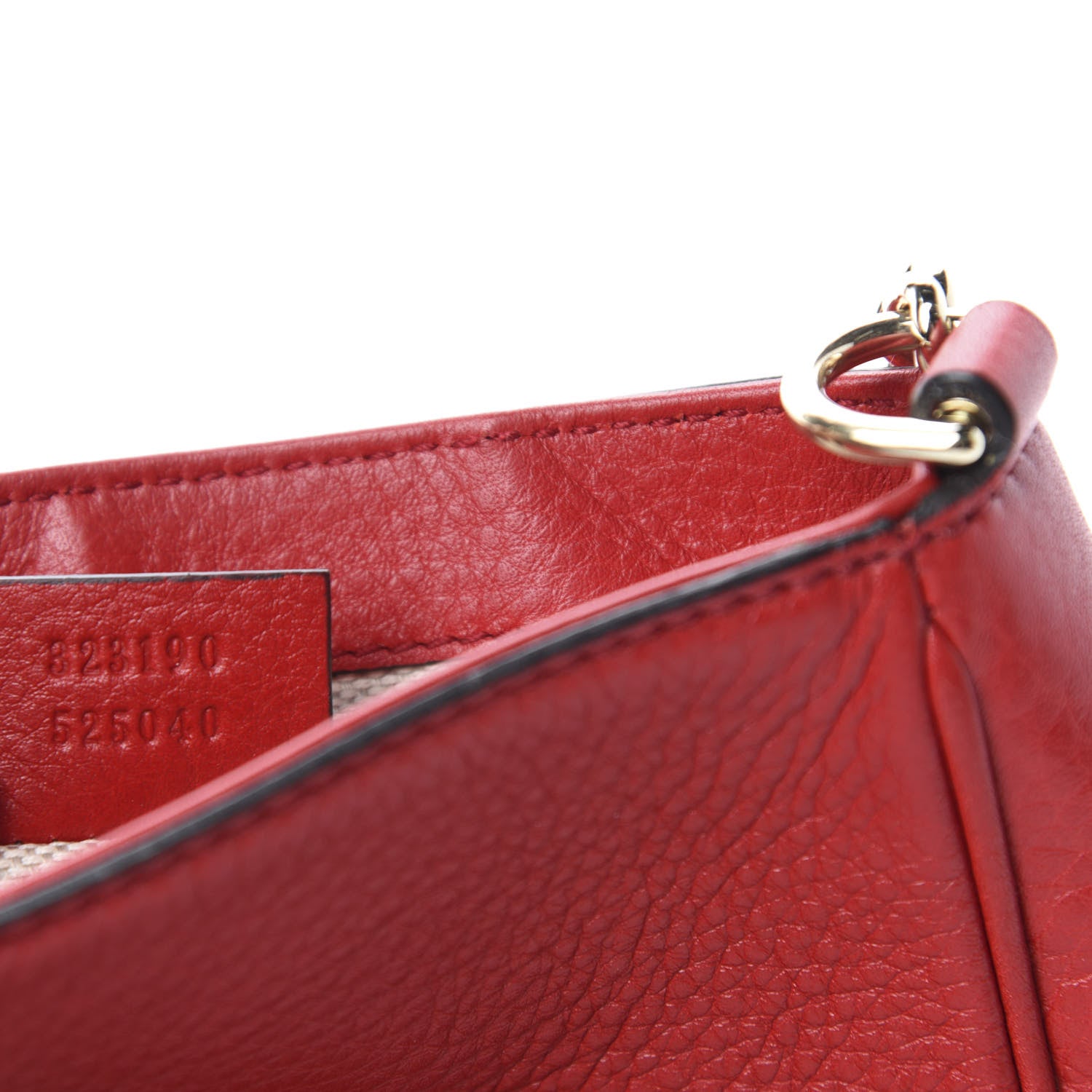 Gucci Pebbled Calfskin Small Soho Flap Crossbody Red 10 of 11