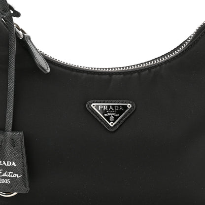 Prada Tessuto Nylon Saffiano Mini Re-Edition 2005 Bag Black 9 of 11