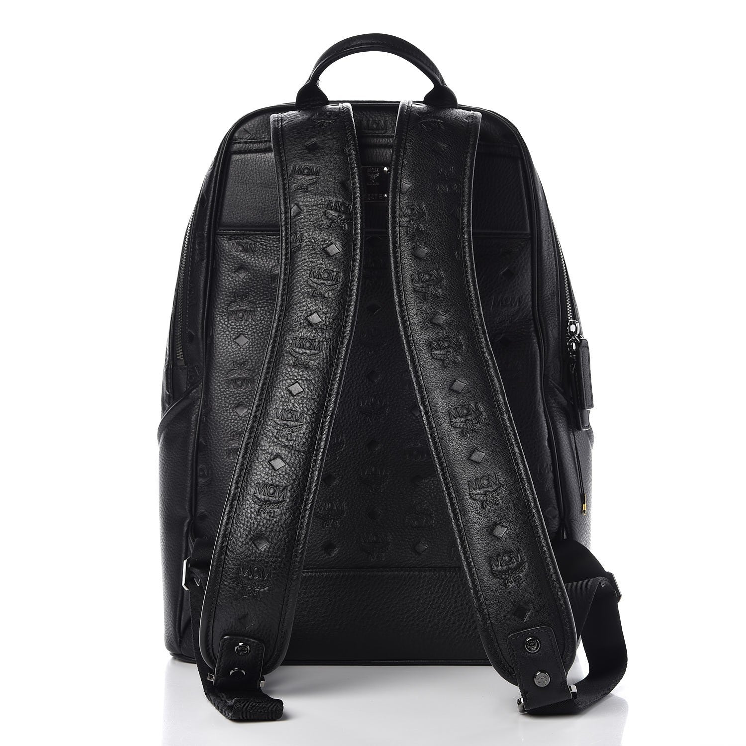 MCM Calfskin Ottomar Monogram Duke Backpack Black 4 of 17