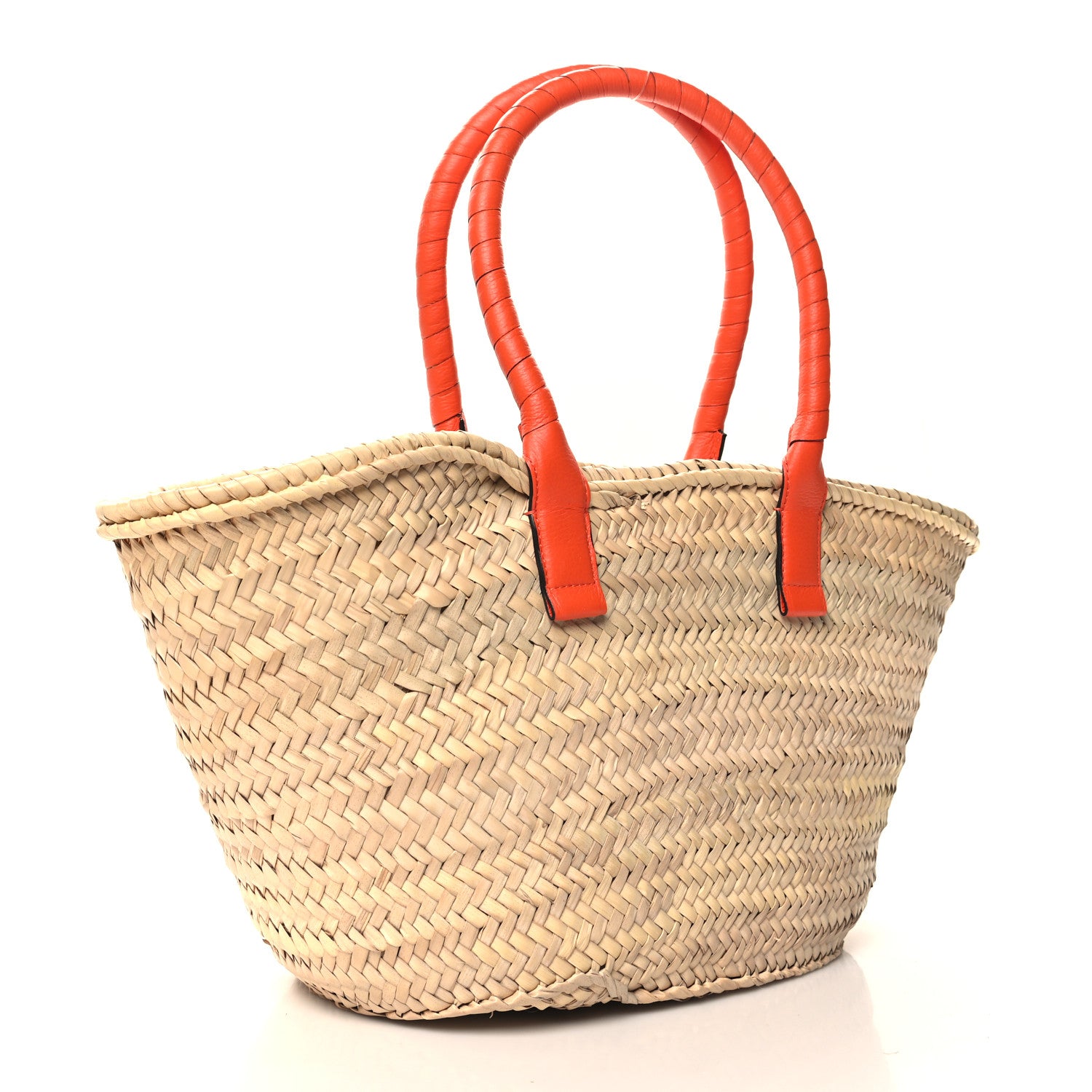 Chloe Raffia Small Grain Calfskin Medium Marcie Basket Orange 3 of 9