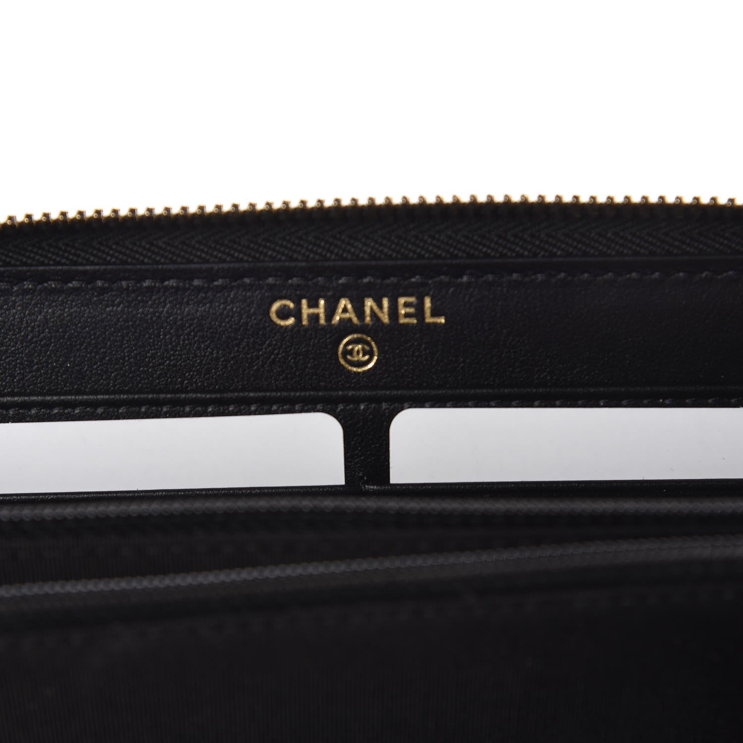 Chanel Caviar Quilted Filigree Zip Around Wallet Black 6 of 8