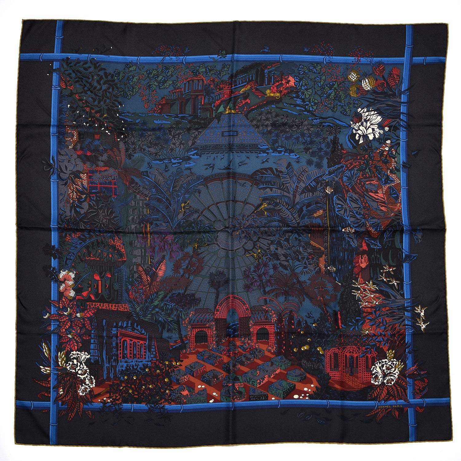 Hermes Silk Jardins D'Hiver Scarf 90 1 of 7