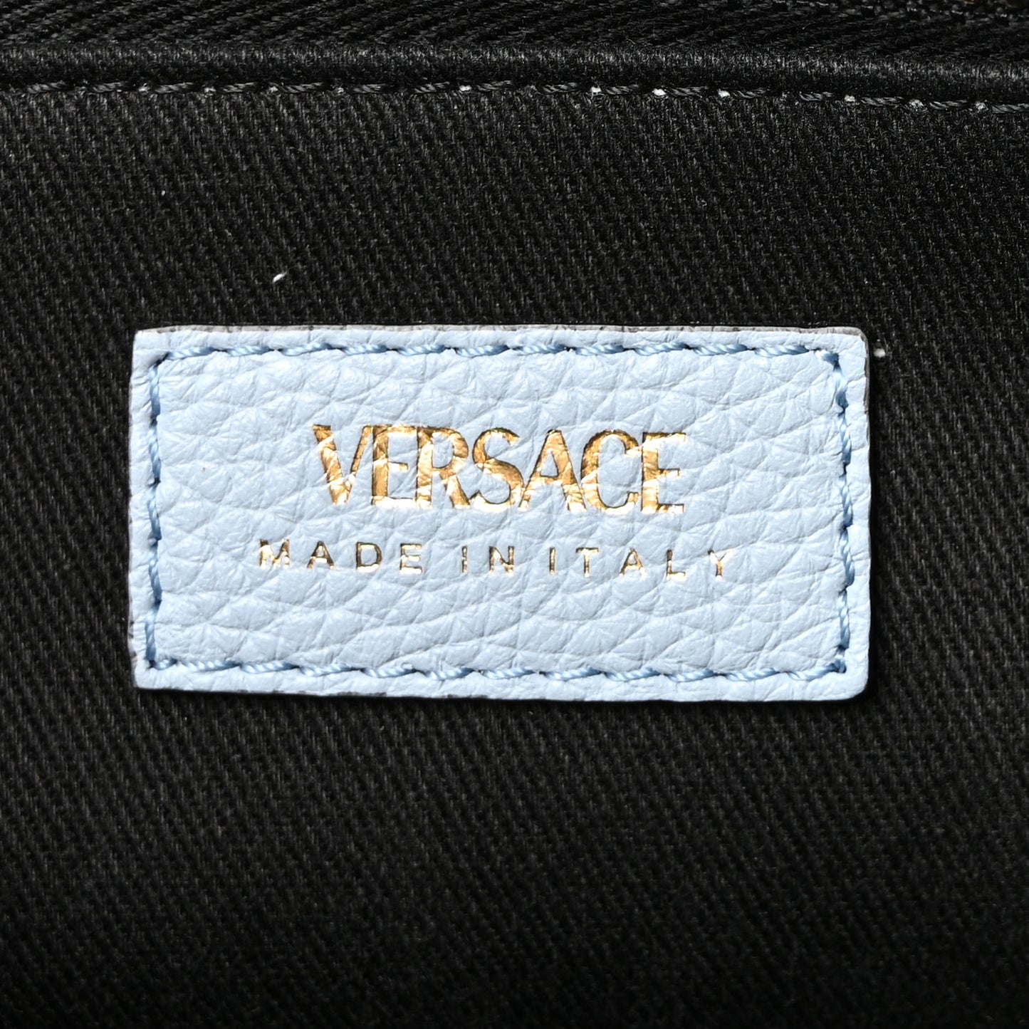 Grained Calfskin Virtus V Tote Light Blue