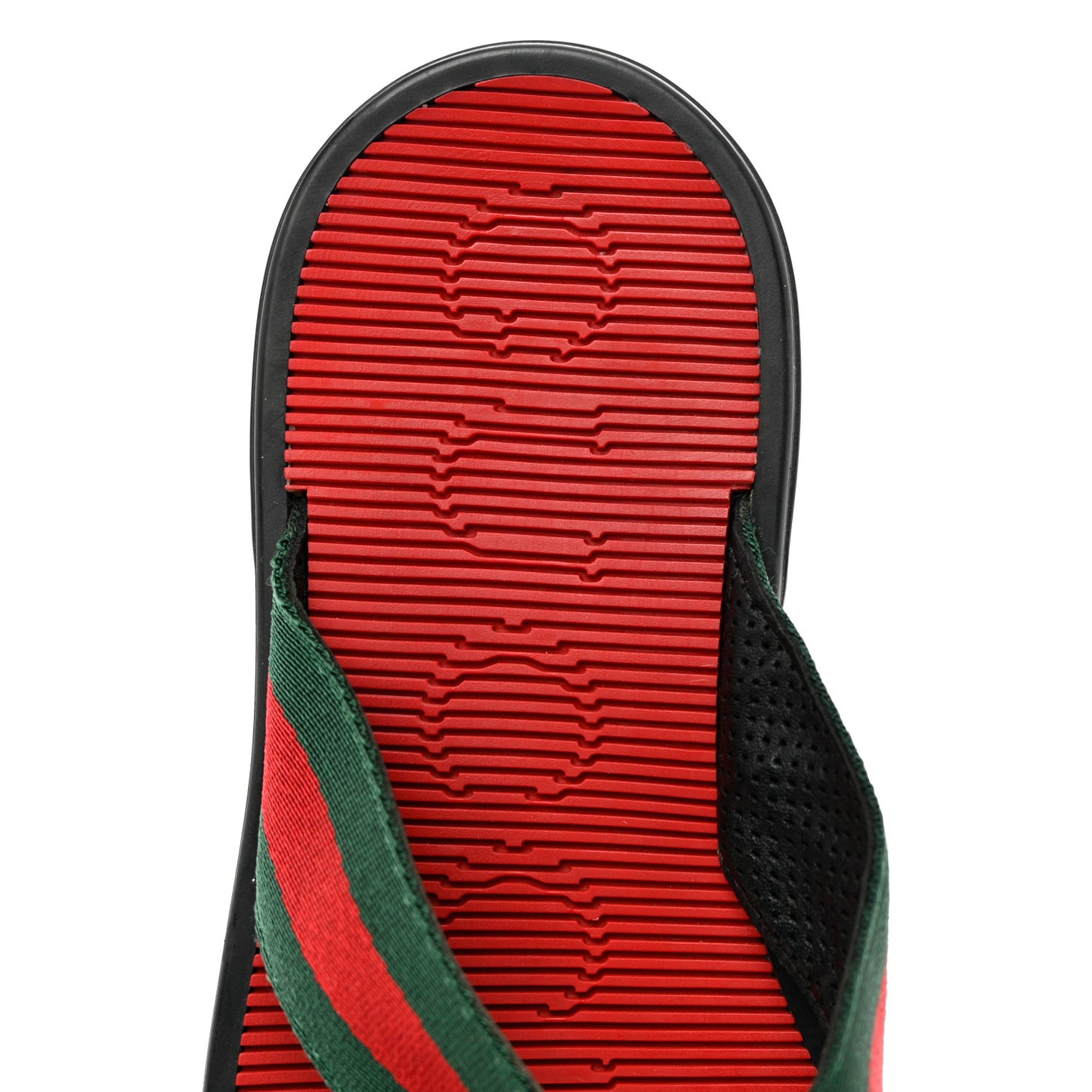 Nylon Calfskin Web Mens Thong Sandals 8 Green Red