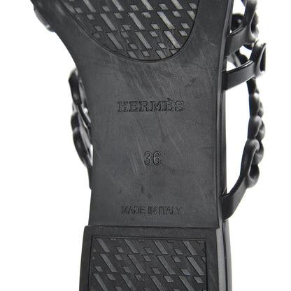 Hermes Rubber Chaine d'Ancre Nude Sandals 36 Black 8 of 8