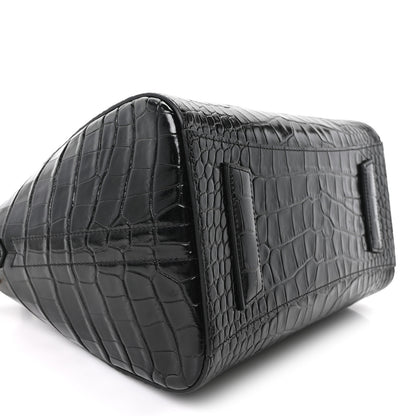 Givenchy Calfskin Crocodile Embossed Small Antigona Black 9 of 10