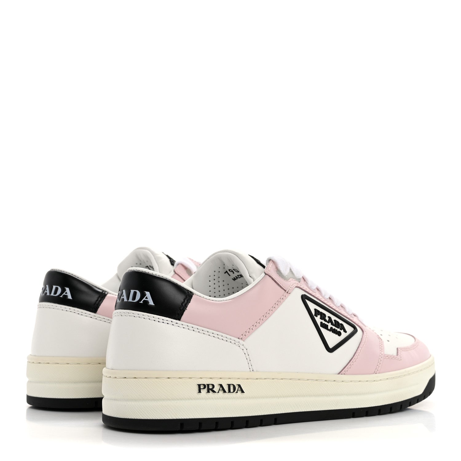 Prada Vitello Sport Spazzolato Rois Rubber Triangle Logo Perforated Womens District Low Top 30mm Sneakers 36 White Alabastro 5 of 16