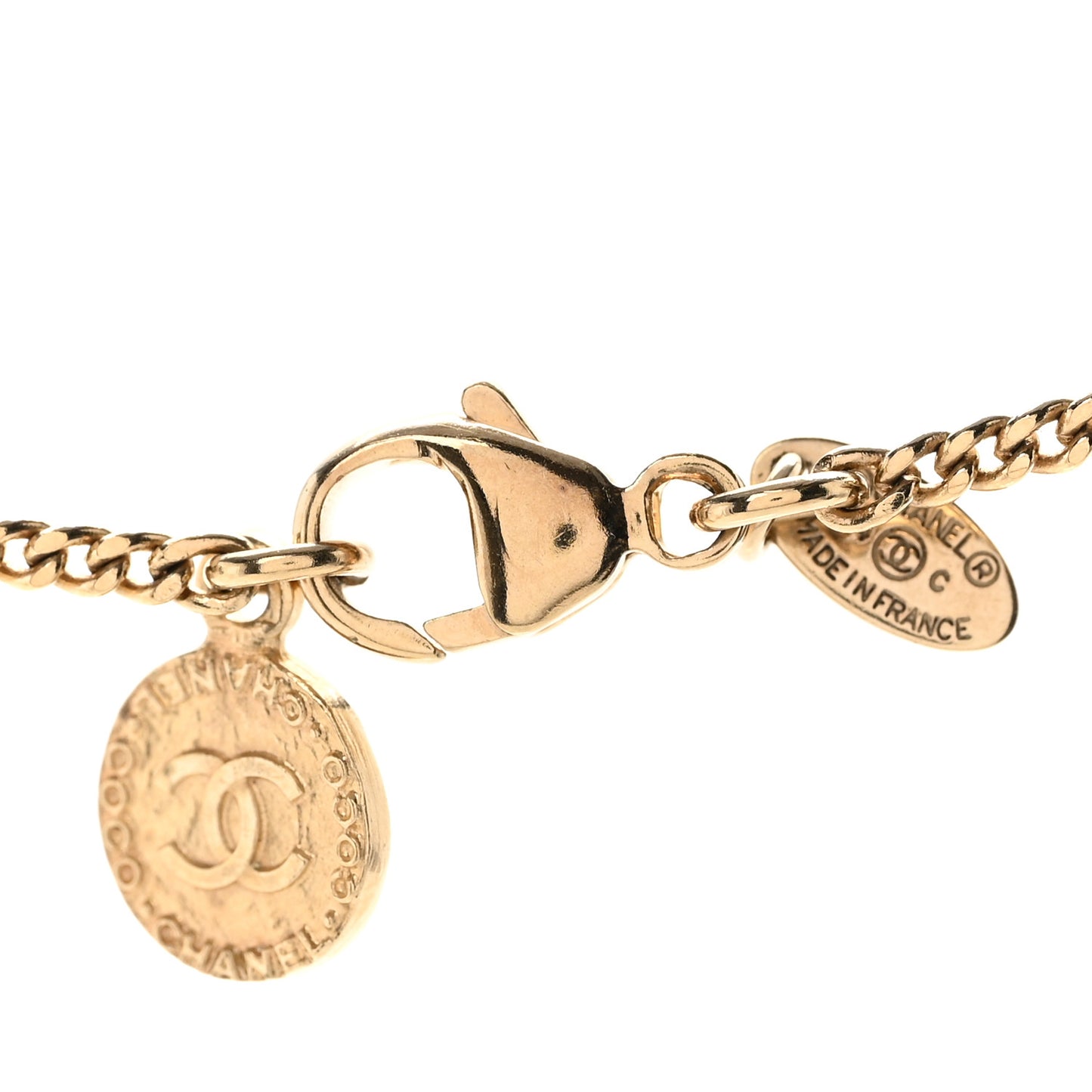 Tweed Effect CC Necklace Gold