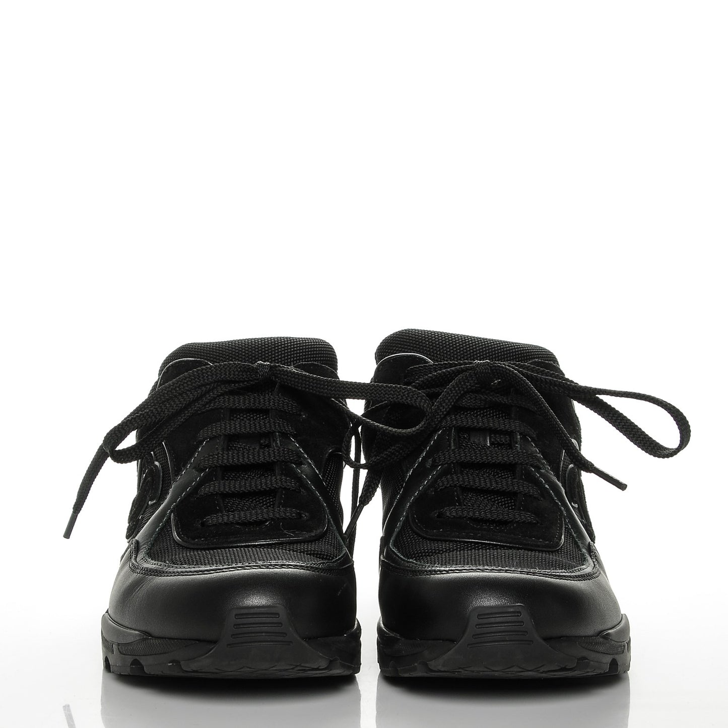 Suede Calfskin CC Sneakers 36 Black