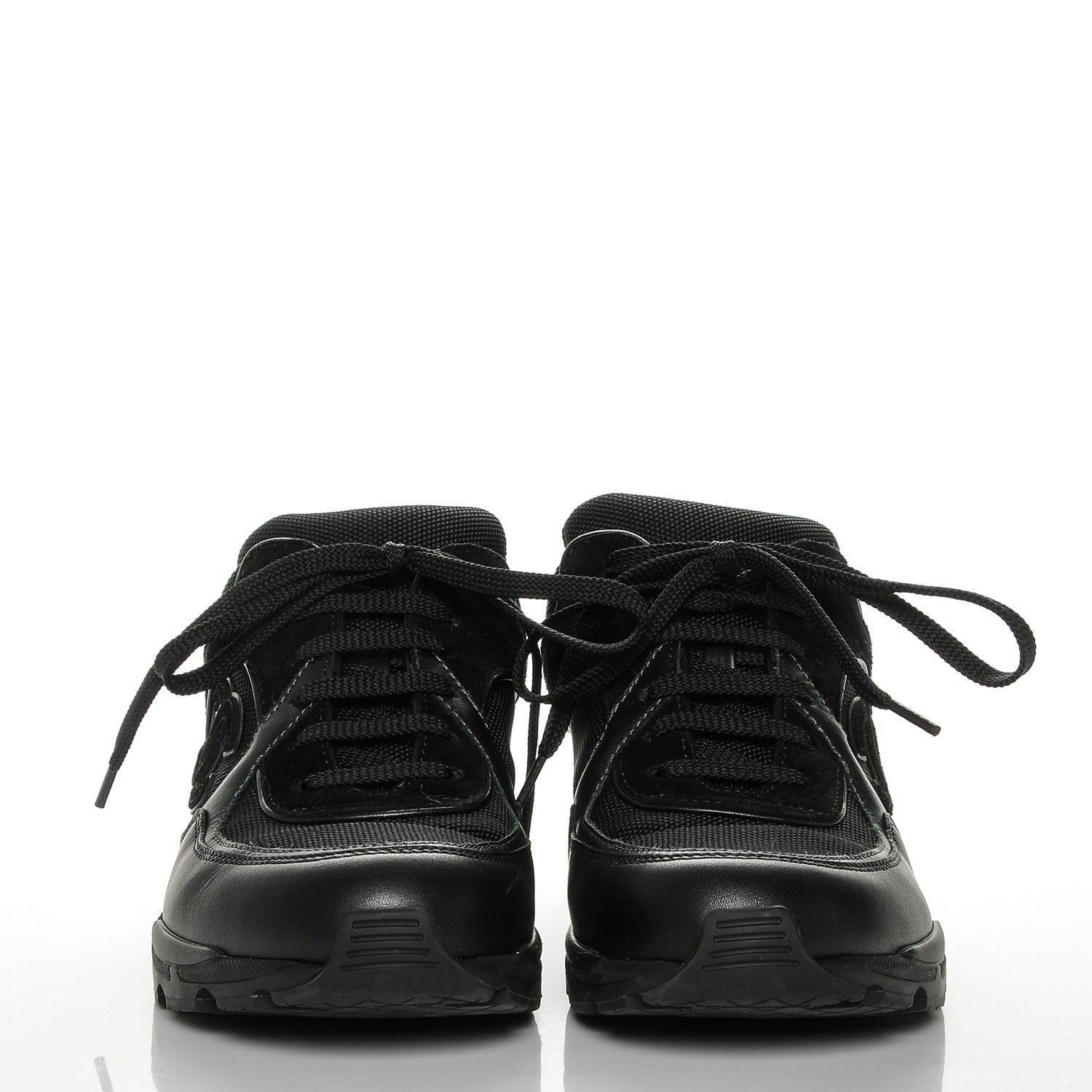 Chanel Suede Calfskin CC Sneakers 36 Black 2 of 8