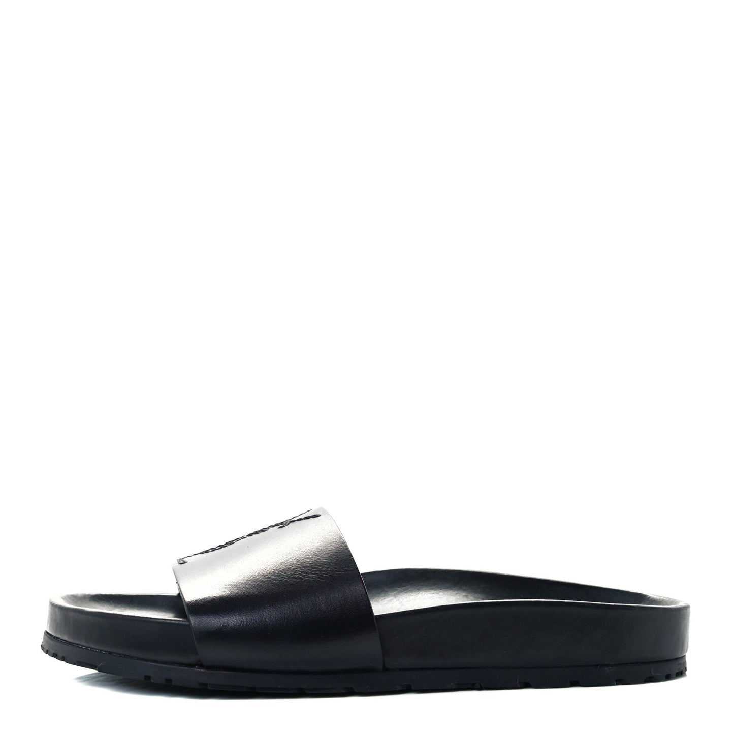 Calfskin Monogram Jimmy Joan Slide Sandals 38 Black