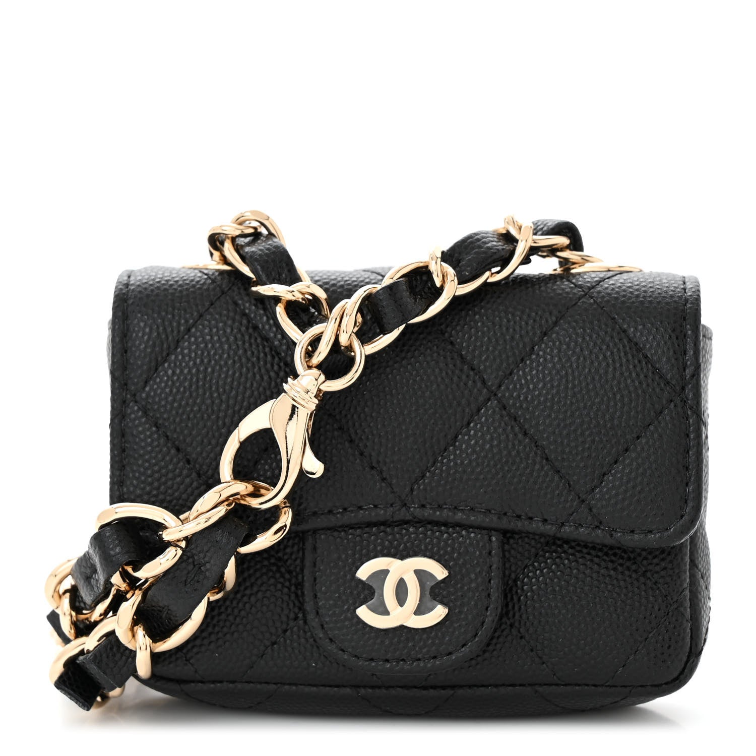 Chanel Caviar Quilted Mini Chain Belt Bag Black 1 of 12