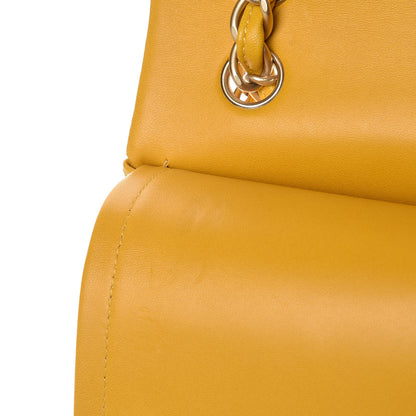 Chanel Lambskin Quilted Jumbo Double Flap Yellow 9 of 13