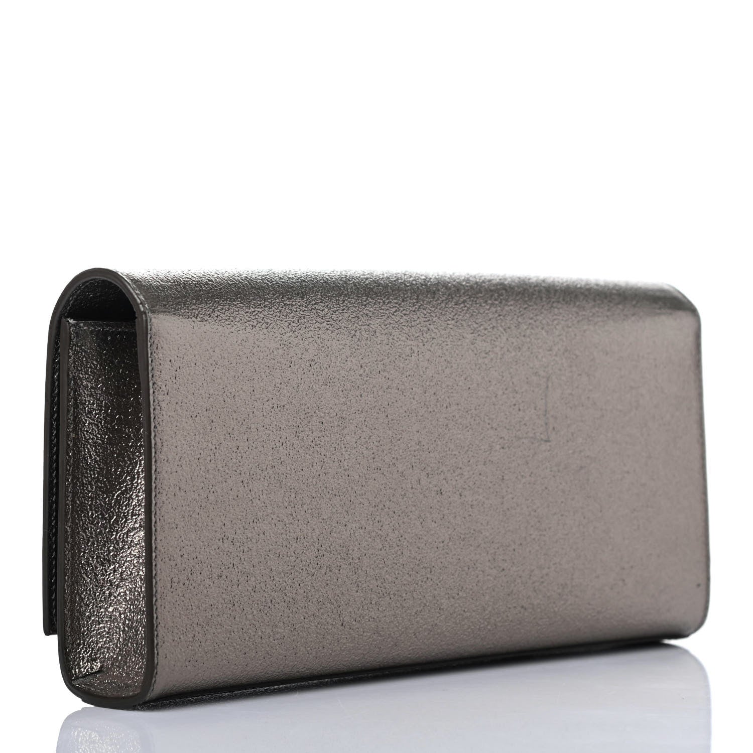 Saint Laurent Metallic Textured Calfskin Classic Monogram Cassandre Clutch Gold 2 of 4