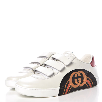 Gucci Miro Soft Calfskin Interlocking G Womens New Ace Sneakers 35.5 White Red Flame Green 3 of 10