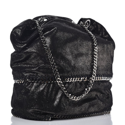 Stella McCartney Chamois Shiny Dotted Large Falabella Bucket Bag Ruthenium 3 of 6