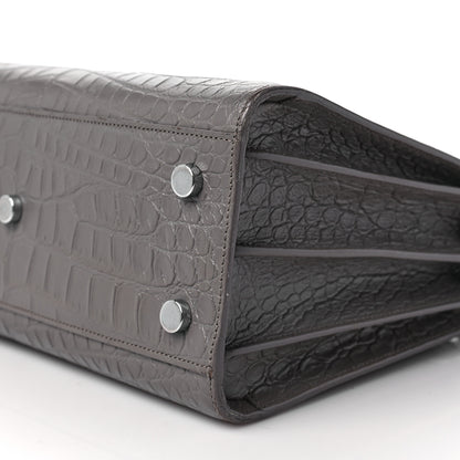 Saint Laurent Calfskin Crocodile Embossed Baby Sac De Jour Fog 8 of 11