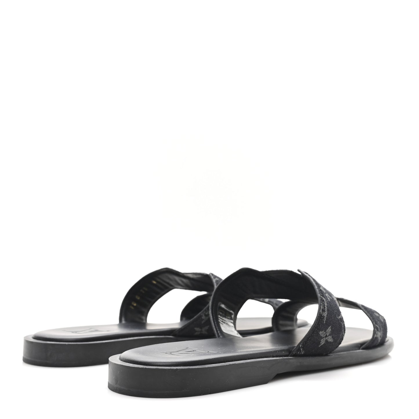 Monogram Denim Mens LV Oasis Mules 8.5 Black