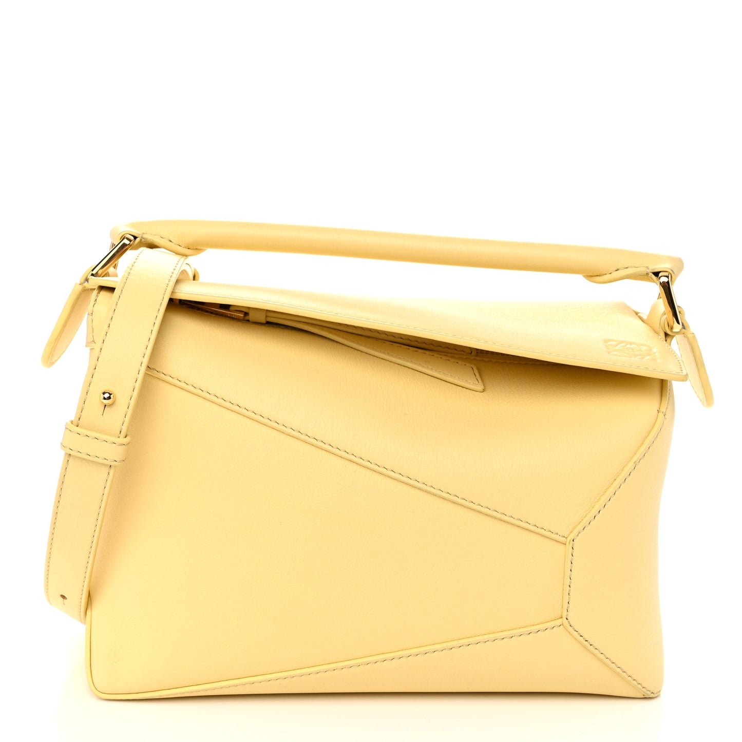 Soft Grained Calfskin Small Puzzle Edge Bag Dark Butter