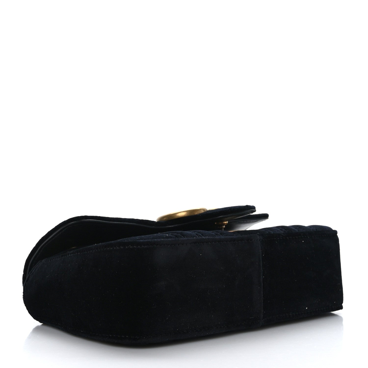 Gucci Velvet Matelasse Mini GG Marmont Shoulder Bag Black 4 of 9
