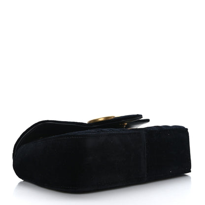Gucci Velvet Matelasse Mini GG Marmont Shoulder Bag Black 4 of 9