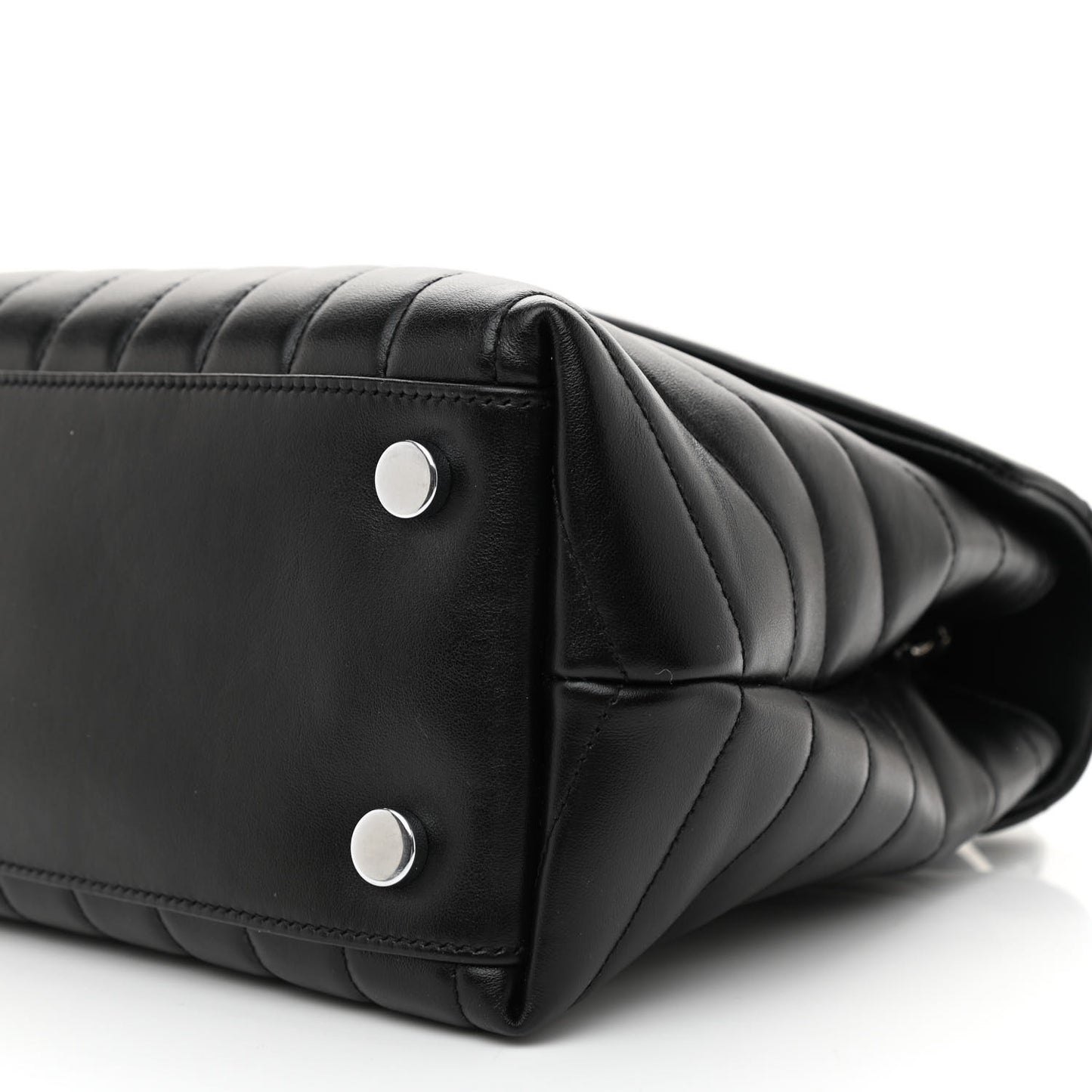 Calfskin Y Quilted Monogram Medium Loulou Satchel Black