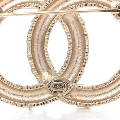 Chanel Crystal CC Logo Brooch Gold 4 of 5